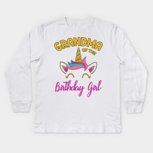 Grandma of the Unicorn Birthday Girl Kids Long Sleeve T-Shirt